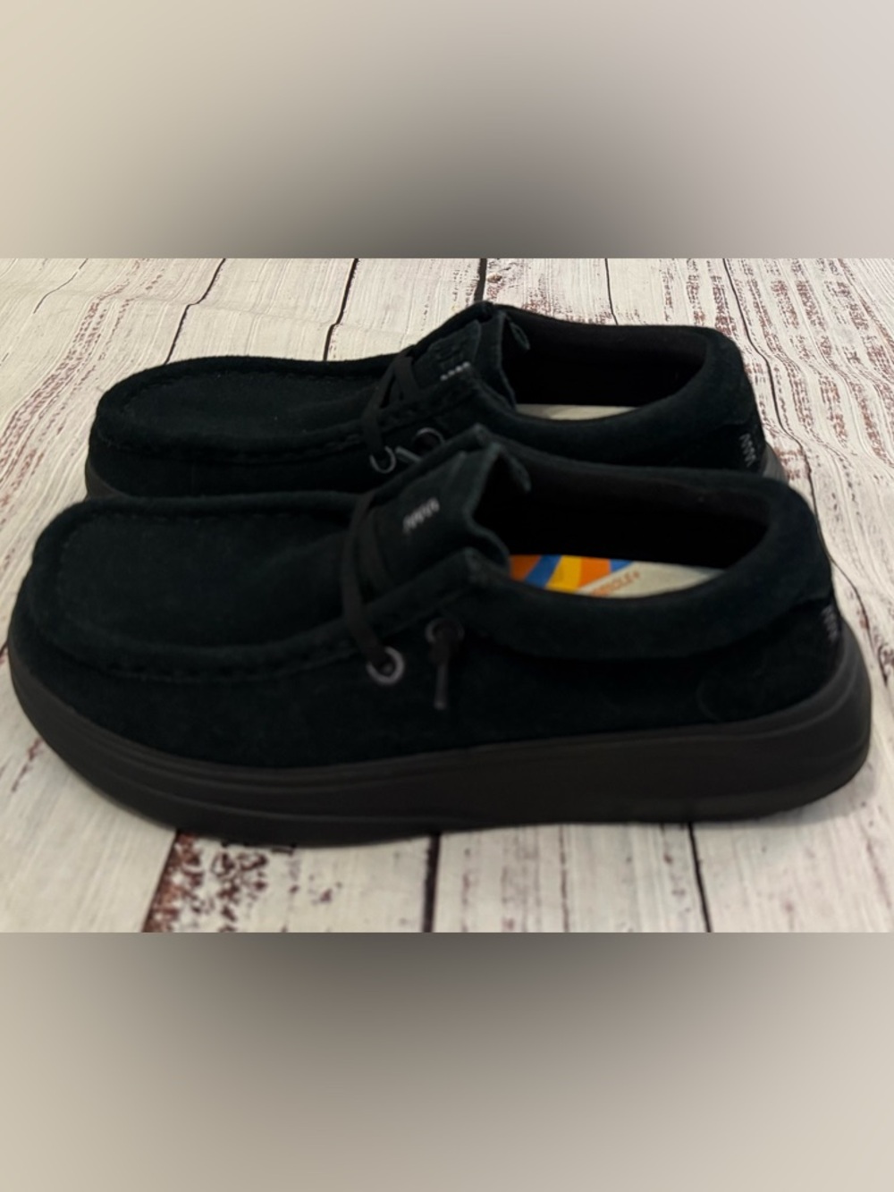 Hey Dude Wendy Comf Suede Black Womens Shoes Size 7